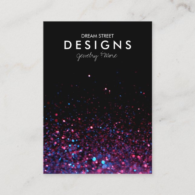 Pink Glitter Trendy Earring Display Card (Front)