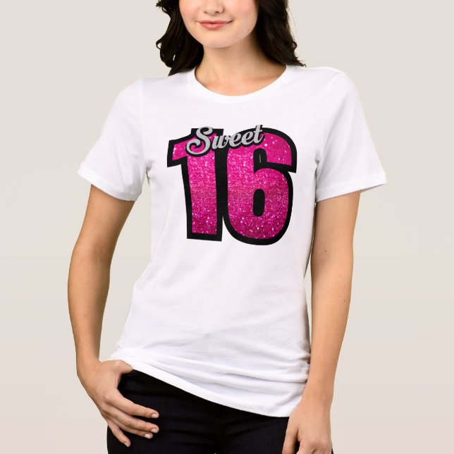 Pink Glitter Tri-Blend Shirt (Front)