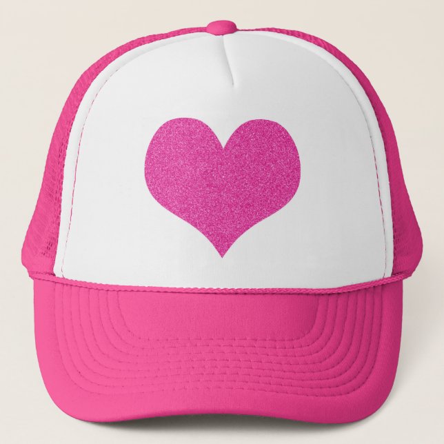 Pink Glitter Trucker Hat (Front)
