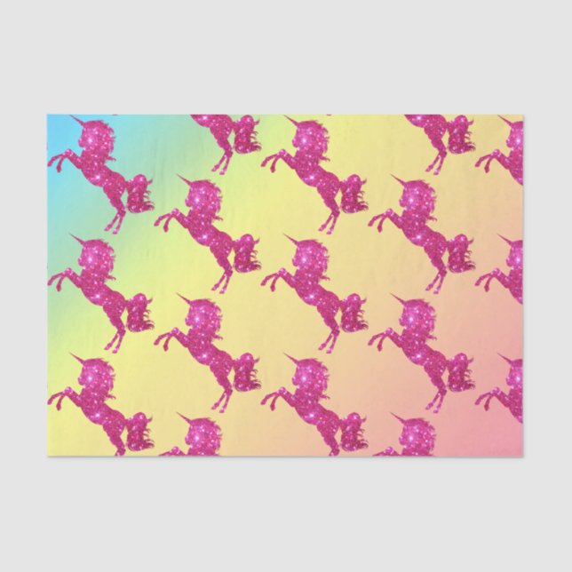 Pink Glitter Unicorn Tissue Paper (Front)