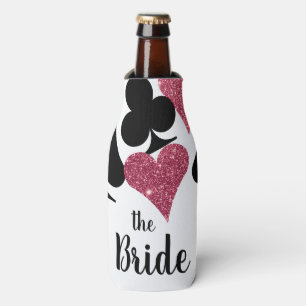 Pink Glitter Vegas Bride Custom Bottle Cooler
