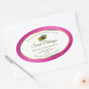 Pink Glitter White Product Labels Fine Gold Frame