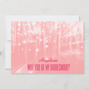 Pink Glitter Will you be my bridesmaid? Invitation