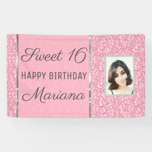 Pink Glitter With Photo Banner