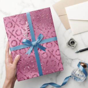 Pink Glitter XOXO Wrapping Paper
