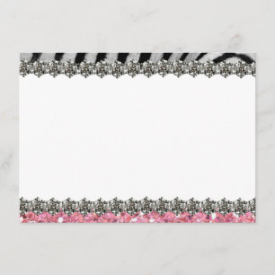 Pink Glitter Zebra Personalised Thank You Card