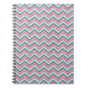 Pink Glitter ZigZag Pattern Notebook