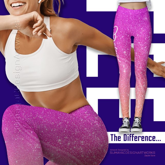 Pink Glittered Beloved Typography Leggins Leggings (Creator Uploaded)