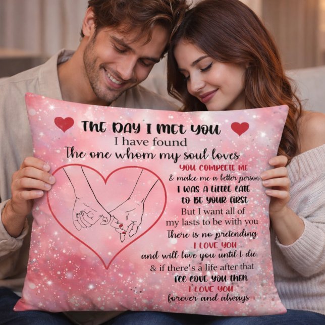 Pink Glittered Romantic Love Quote Cushion (Creator Uploaded)
