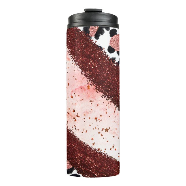 Pink Glitters Leopard Thermal Tumbler (Front)