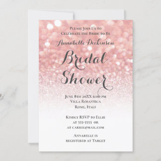 Pink Glitters Theme Invitation