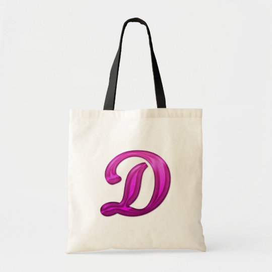 Pink Glittery Initial - D Tote Bag