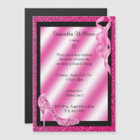 Pink Glittery Stiletto & Streamers 21st Birthday