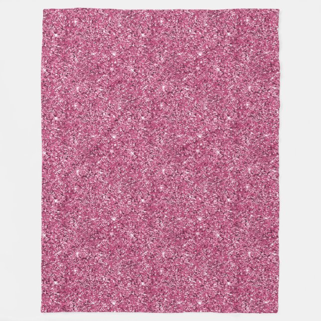 Pink Glitz Glitter  Fleece Blanket (Front)