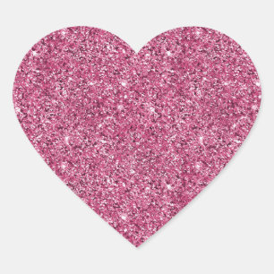 Pink Glitz Glitter Heart Sticker