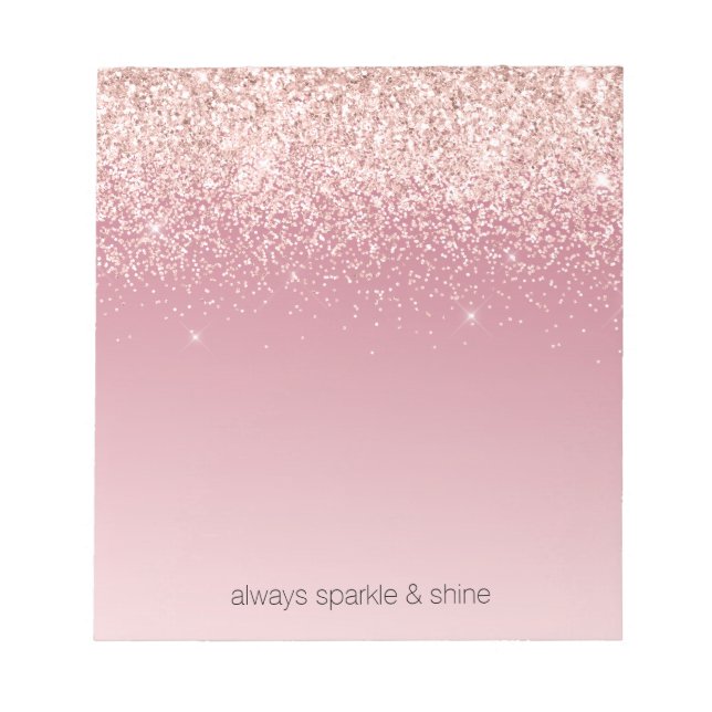 Pink Glitz Glitter Ombre Notepad (Front)