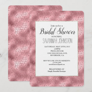Pink Glitzy Cheetah Print Bridal Shower Invitation