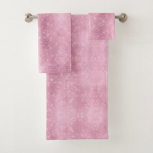Pink Glitzy Chic Glam Sparkle Bath Towel Set