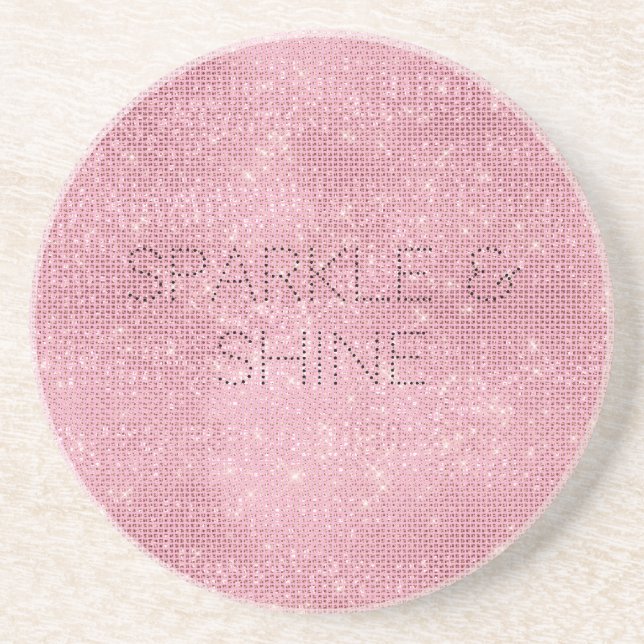 Pink Glitzy Chic Glam Sparkle Coaster (Front)