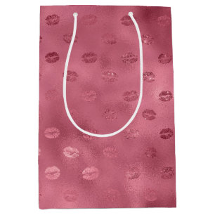 Pink Glitzy Lips Medium Gift Bag