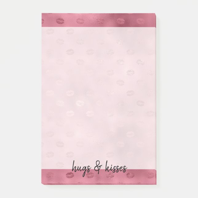 Pink Glitzy Lips Post-it Notes (Front)