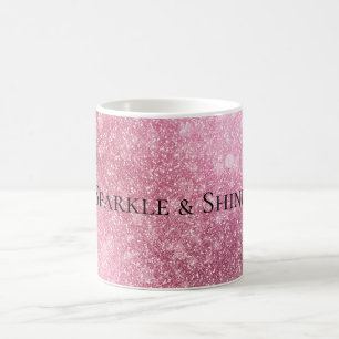 Pink Glitzy Sparkle Personalised Coffee Mug