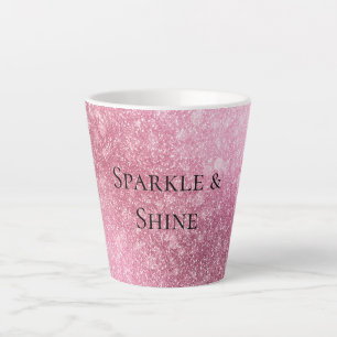 Pink Glitzy Sparkle Personalised Latte Mug