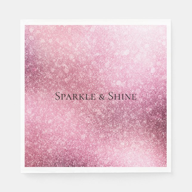 Pink Glitzy Sparkle Personalised  Napkin (Front)