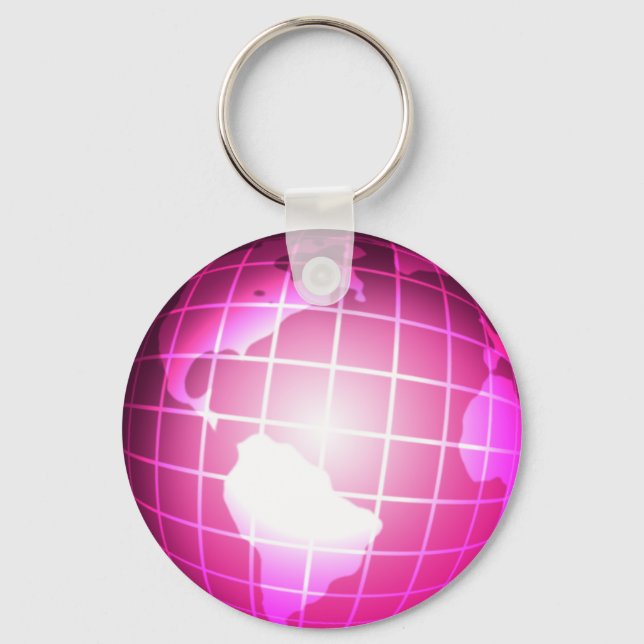 Pink Globe Key Ring (Front)