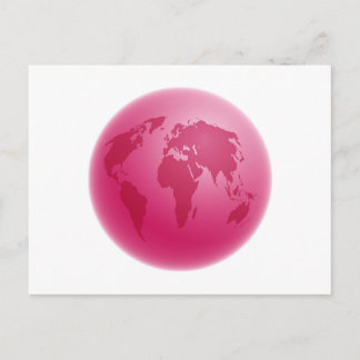 Pink Globe Postcard