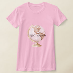 Pink Globe World Traveler T-Shirt