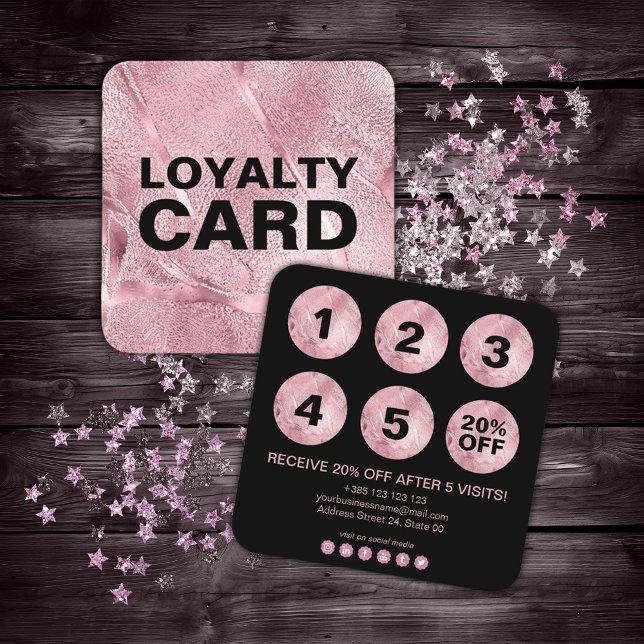 Pink Glossy Paint Elegant  Loyalty Card (Creator Uploaded)