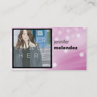 Pink Glow Headshot Instagram Photo Business Card