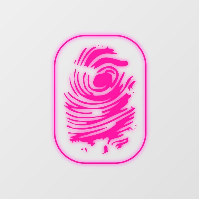 Pink Glowing Fingerprint Window Cling (Sheet)
