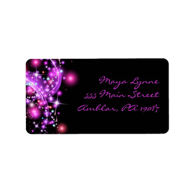 PINK GLOWING STARS Print Your Own Label (Front)