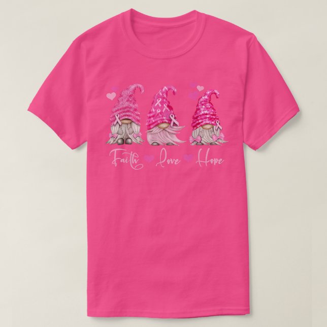 Pink Gnome Breast Cancer Awareness 2424  T-Shirt (Design Front)