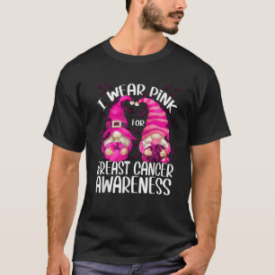 Pink Gnome Breast Cancer Halloween Graphic For Wom T-Shirt
