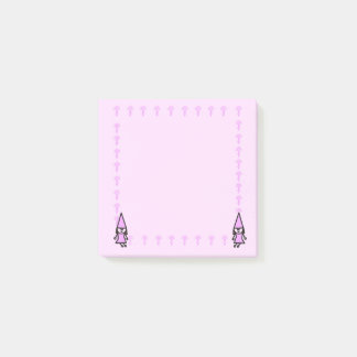 Pink Gnome with Mushrooms Post it Notes
