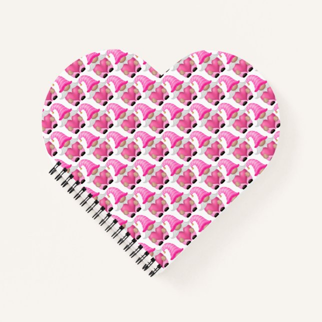 Pink Gnomes Hearts Woodland Scandinavian Cute  Notebook (Front)