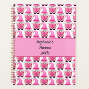 Pink Gnomes Hearts Woodland Scandinavian Cute Planner