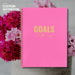 Pink Goals Personalized Notebook To Do List