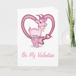 Pink Goat Valentine Card