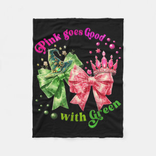 Pink Goes Good With Green Funny Halloween Witch Wo Fleece Blanket