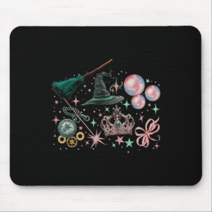 Pink Goes Good With Green Funny Halloween Witch Wo Mouse Mat