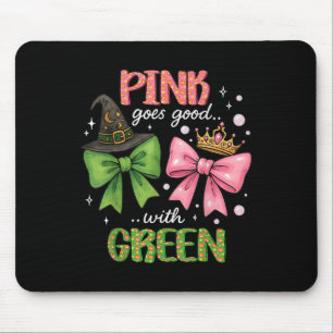 Pink Goes Good With Green Halloween Witch Pink& Mouse Mat