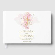 Pink & Gold 1st Birthday & Baptism Keepsake Memory