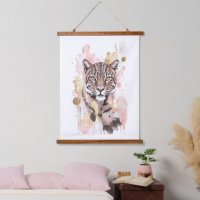 Pink Gold Abstract Leopard Cheetah Print Wall Art