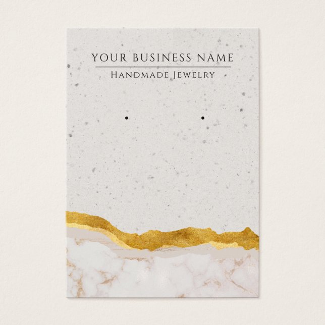 Pink Gold Abstract Modern Earring Display Cards (Front)