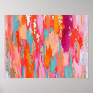 Pink Gold Abstract Preppy Dorm Decor