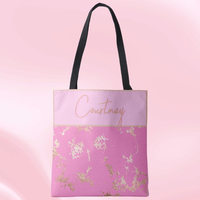 Pink & Gold Accent Custom  Tote Bag (Creator Uploaded)